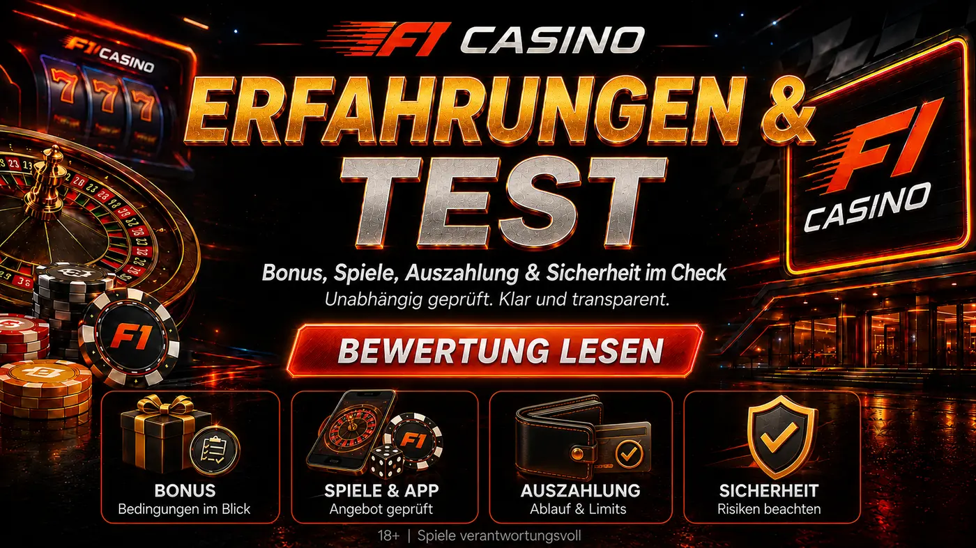 F1 Casino Erfahrungen mit Bewertung, Sicherheit und Risikocheck