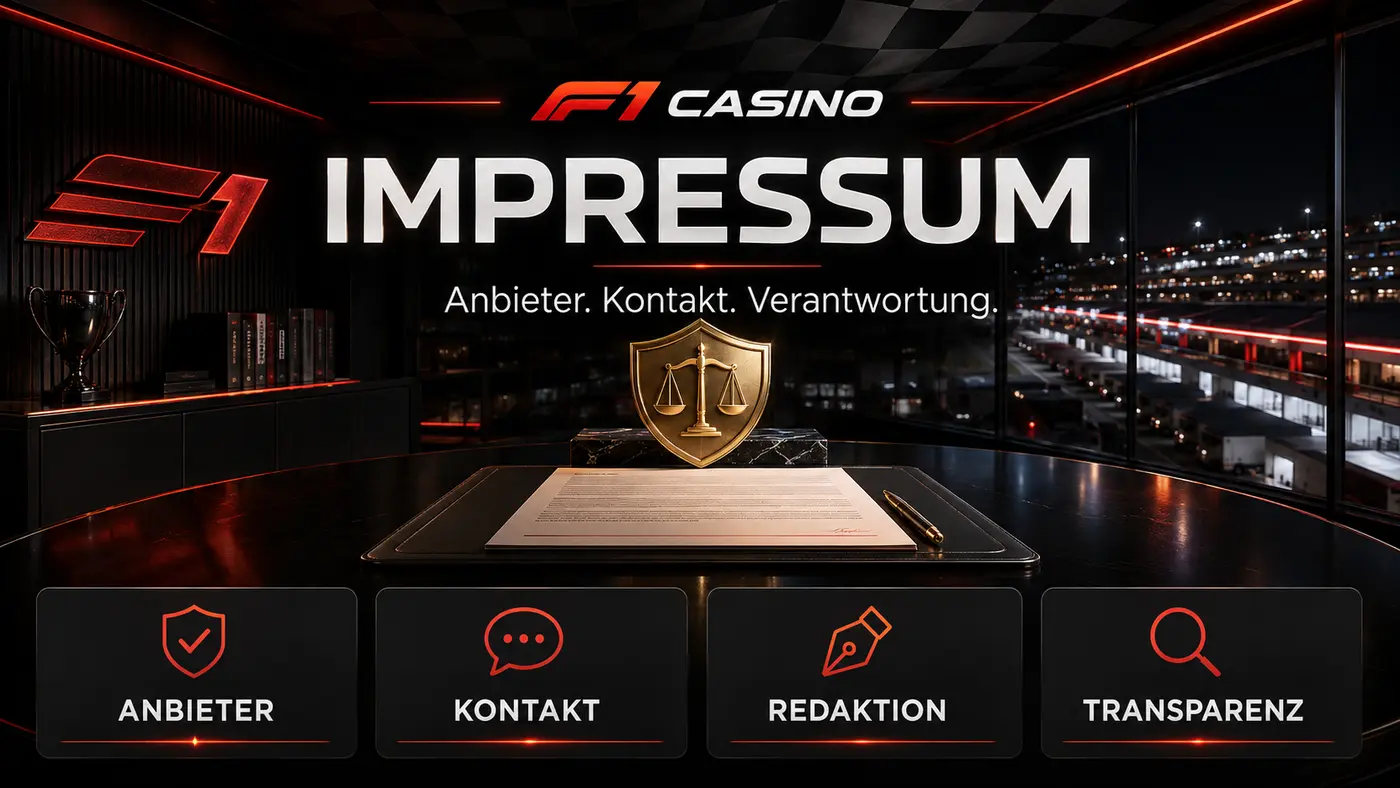 Impressum und Anbieterkennzeichnung von F1 Casino Deutschland