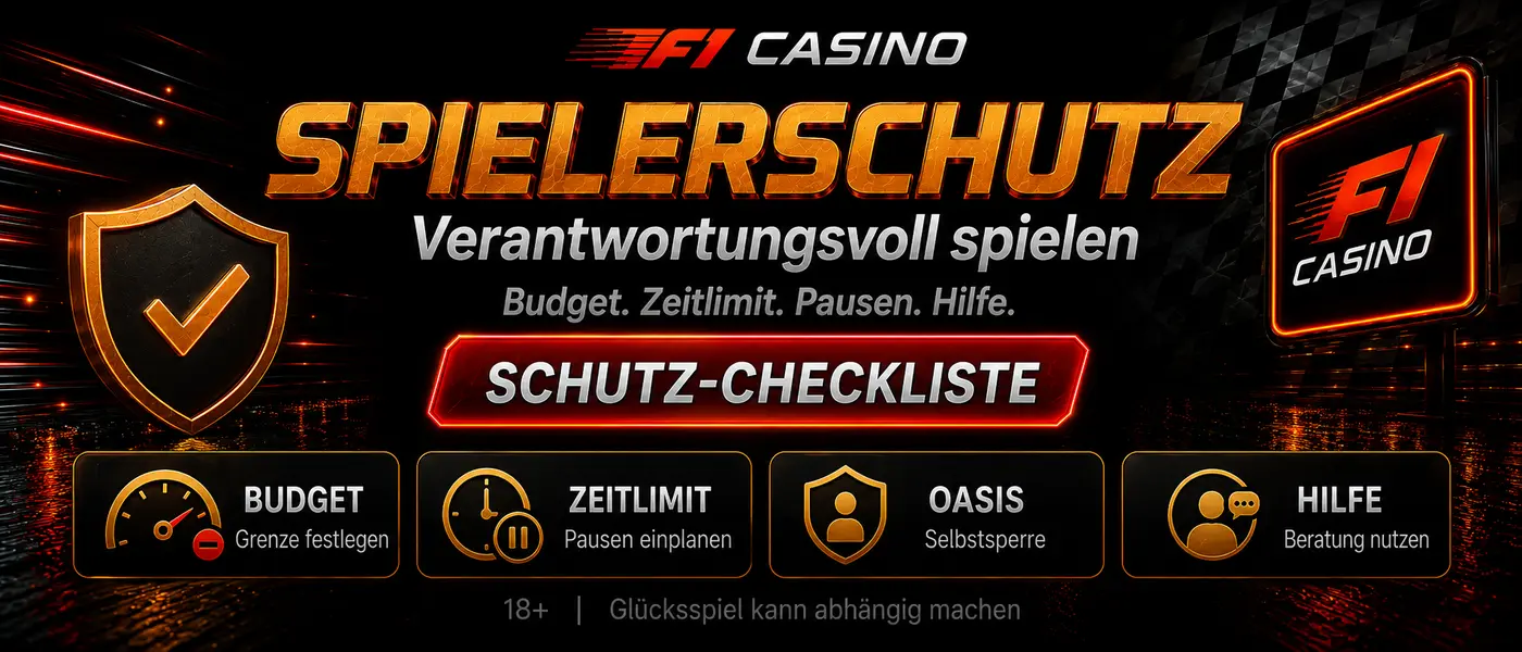 F1 Casino verantwortungsvolles Spielen mit Limits Pausen OASIS und Hilfsangeboten